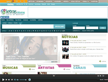 Tablet Screenshot of letras.kboing.com.br